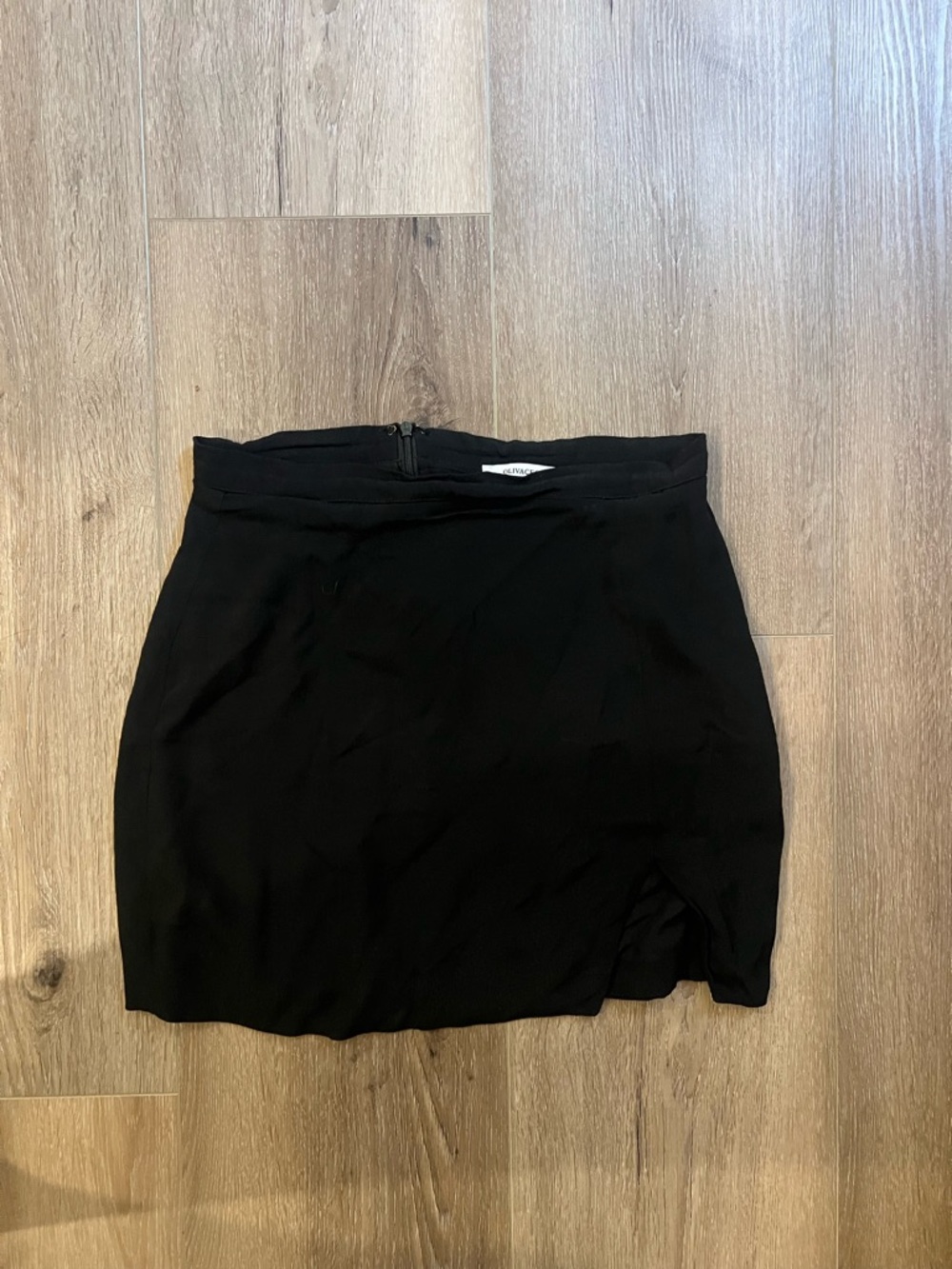 Black Mini Skirt with Subtle Front Slit